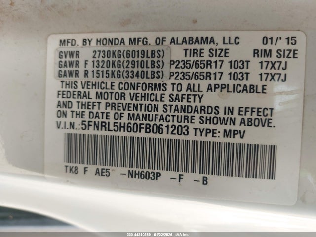 Honda Odyssey Ex-l