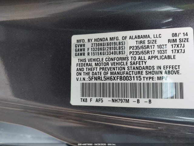 Honda Odyssey Ex-l
