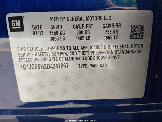 Chevrolet Sonic Lt Auto