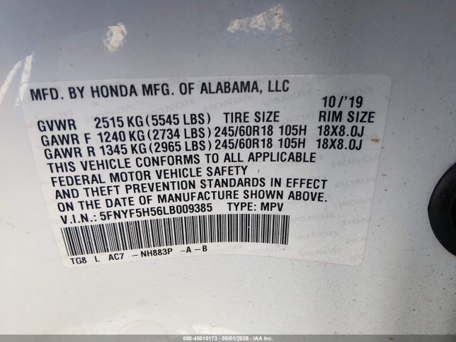 Honda Pilot 2wd Ex-l