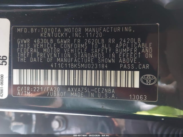 Toyota Camry Le Awd