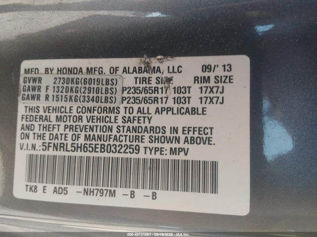 Honda Odyssey Ex-l