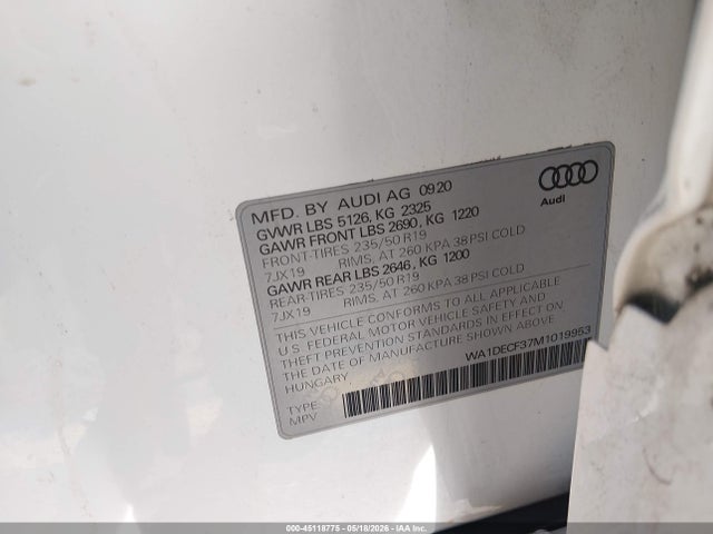 Audi Q3 Premium 45 Tfsi S Line Quattro Tiptronic