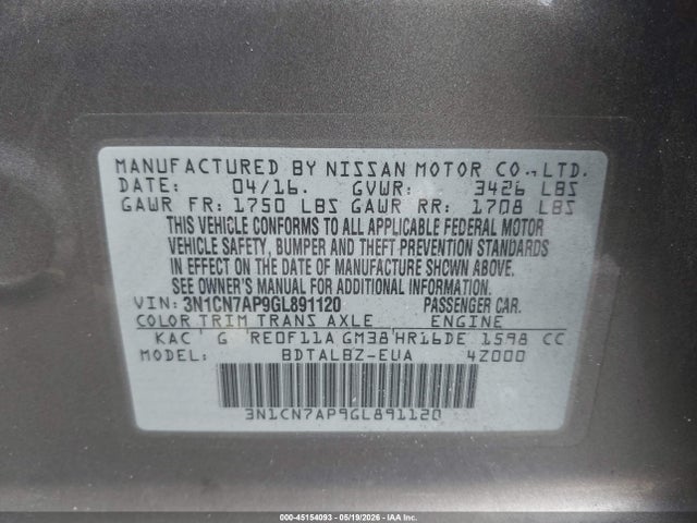 Nissan Versa 1.6 Sv