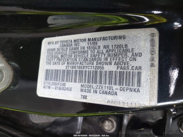 Toyota Corolla Le