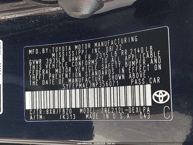 Toyota Corolla Le