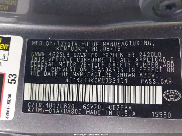 Toyota Camry Xse V6