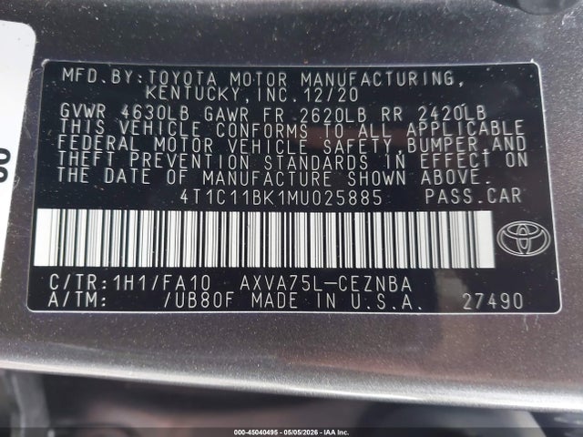 Toyota Camry Le Awd