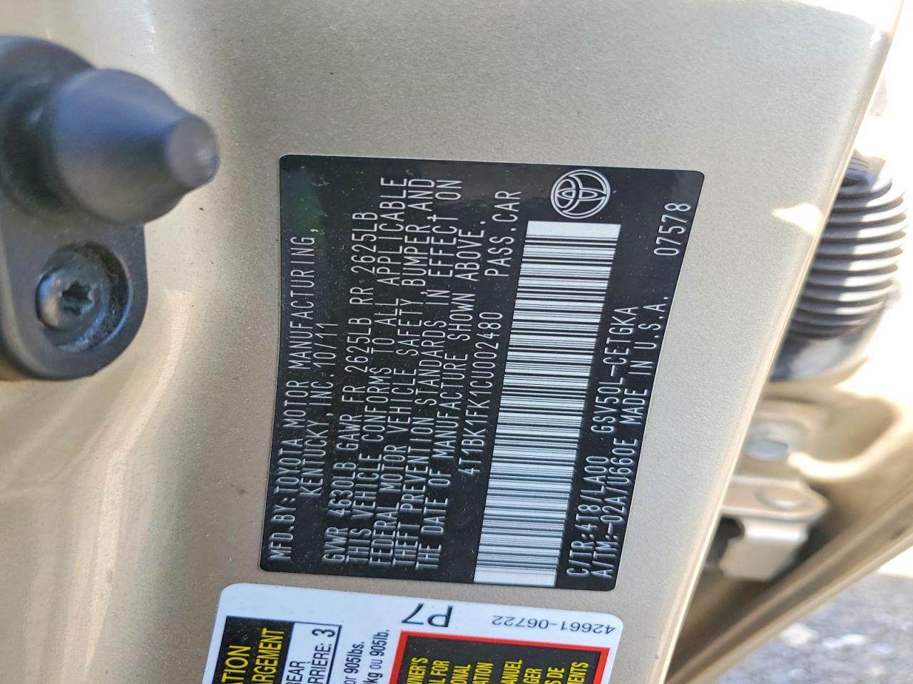 Toyota Camry Xle V6