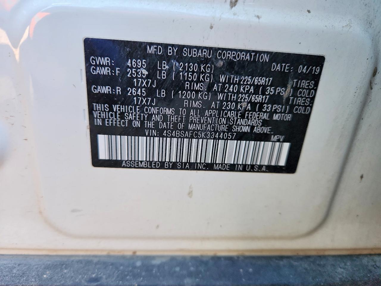 Subaru Outback 2.5i Premium