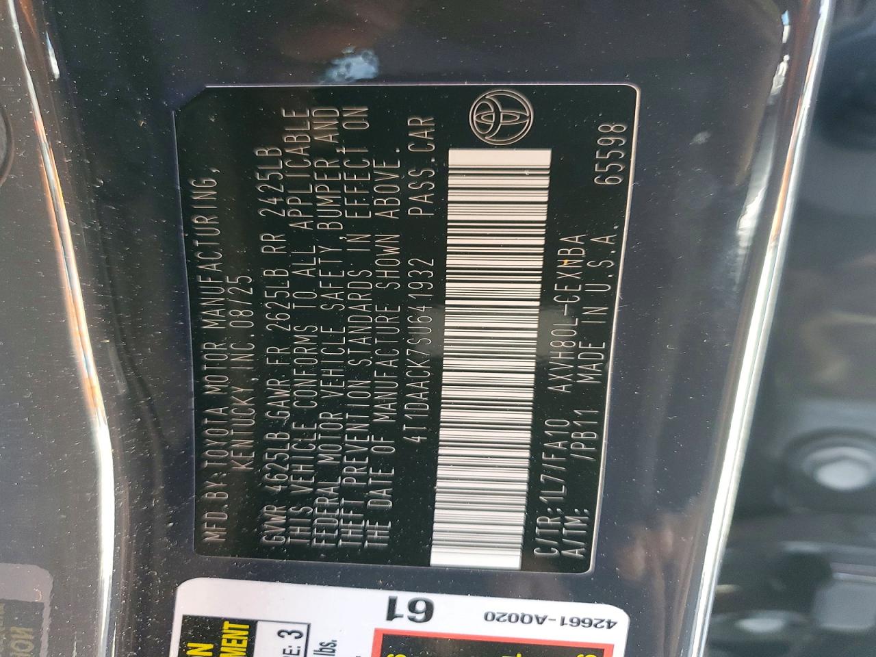 Toyota Camry Le