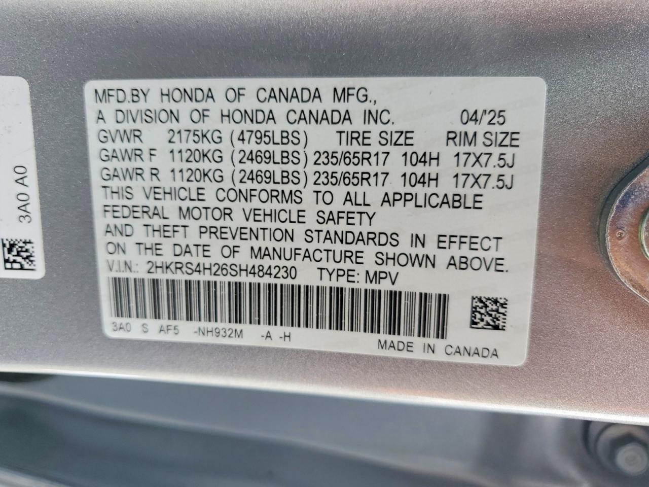 Honda Crv Lx