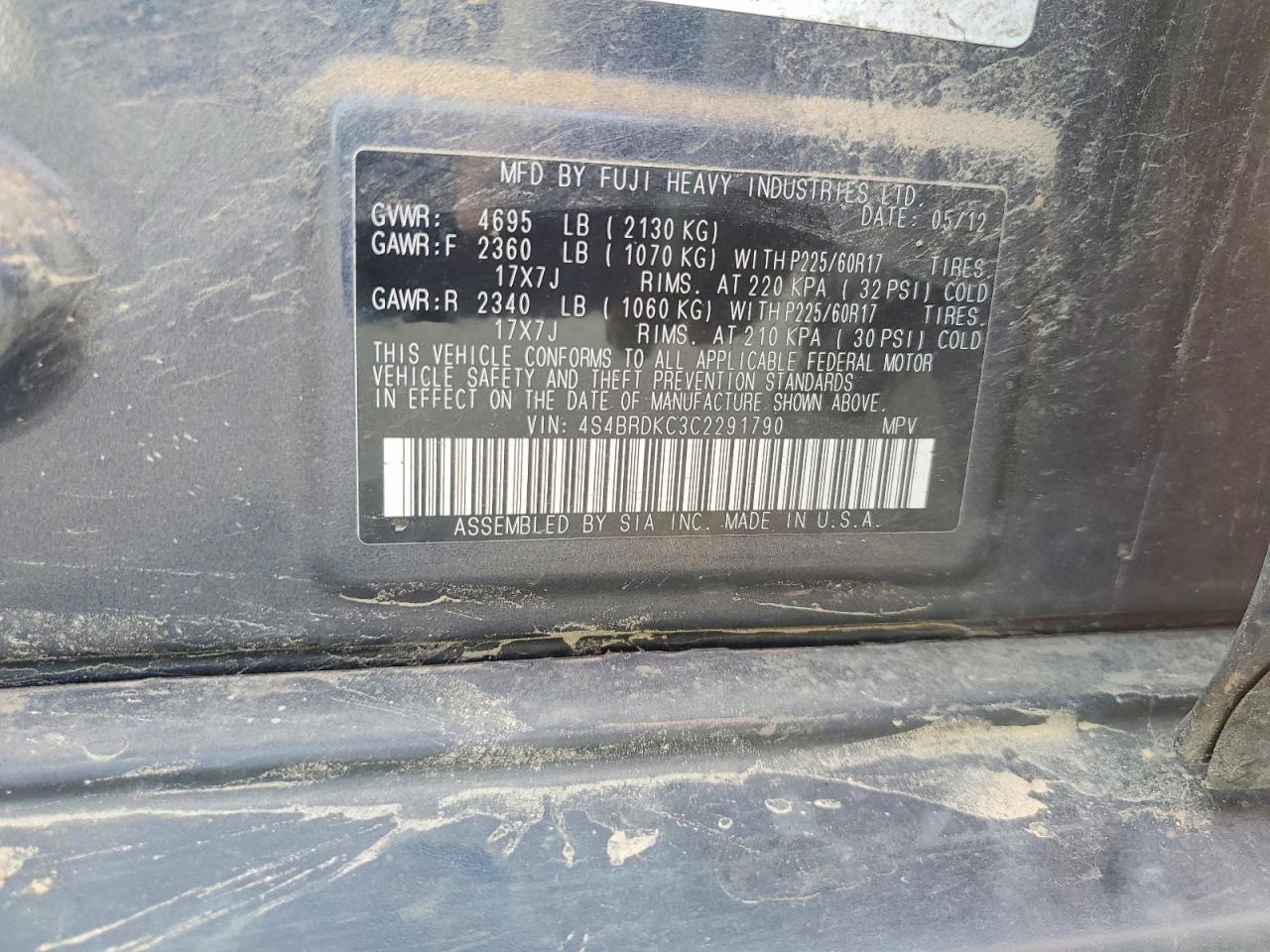 Subaru Outback 3.6r Limited