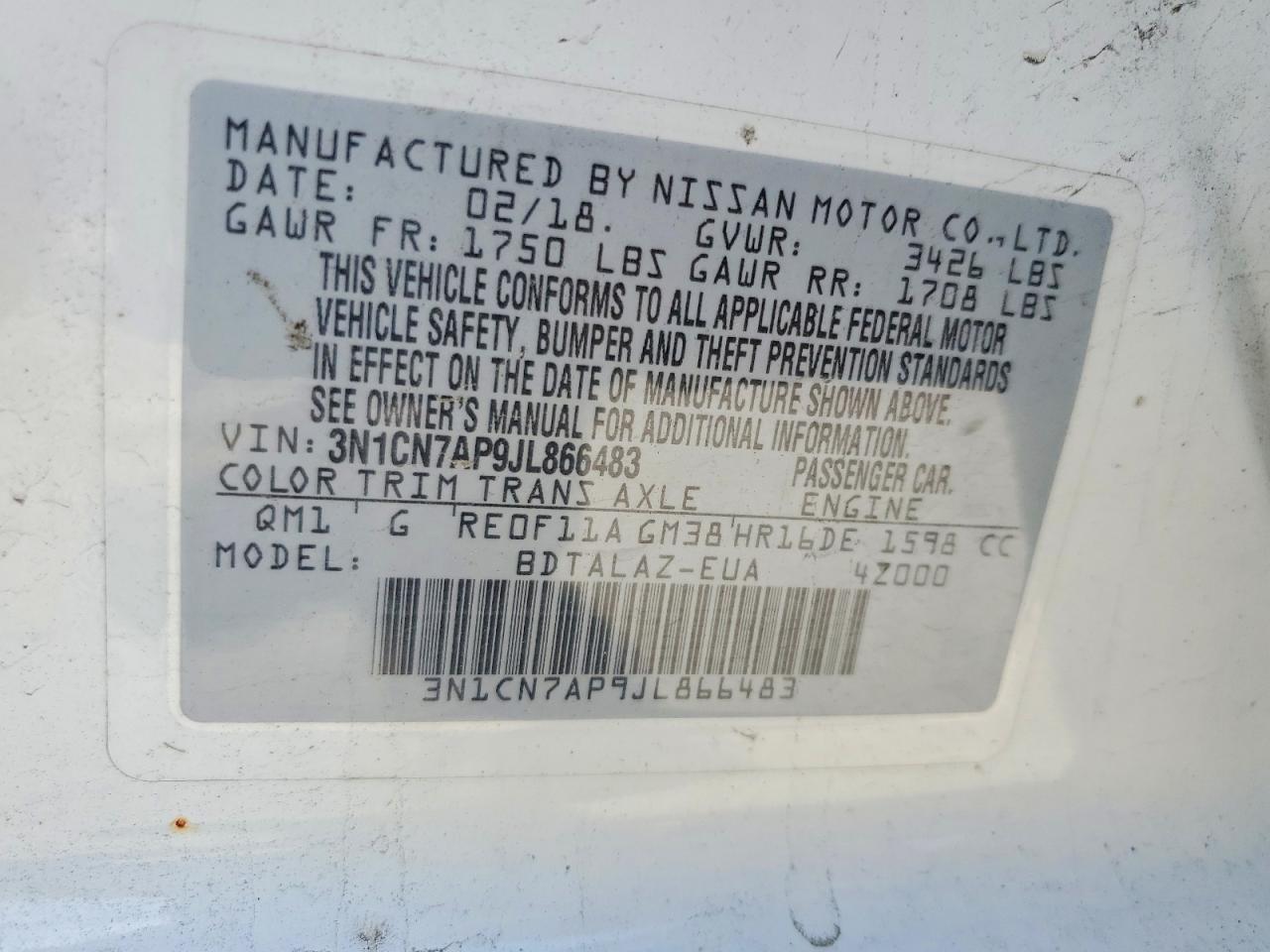 Nissan Versa S Plus