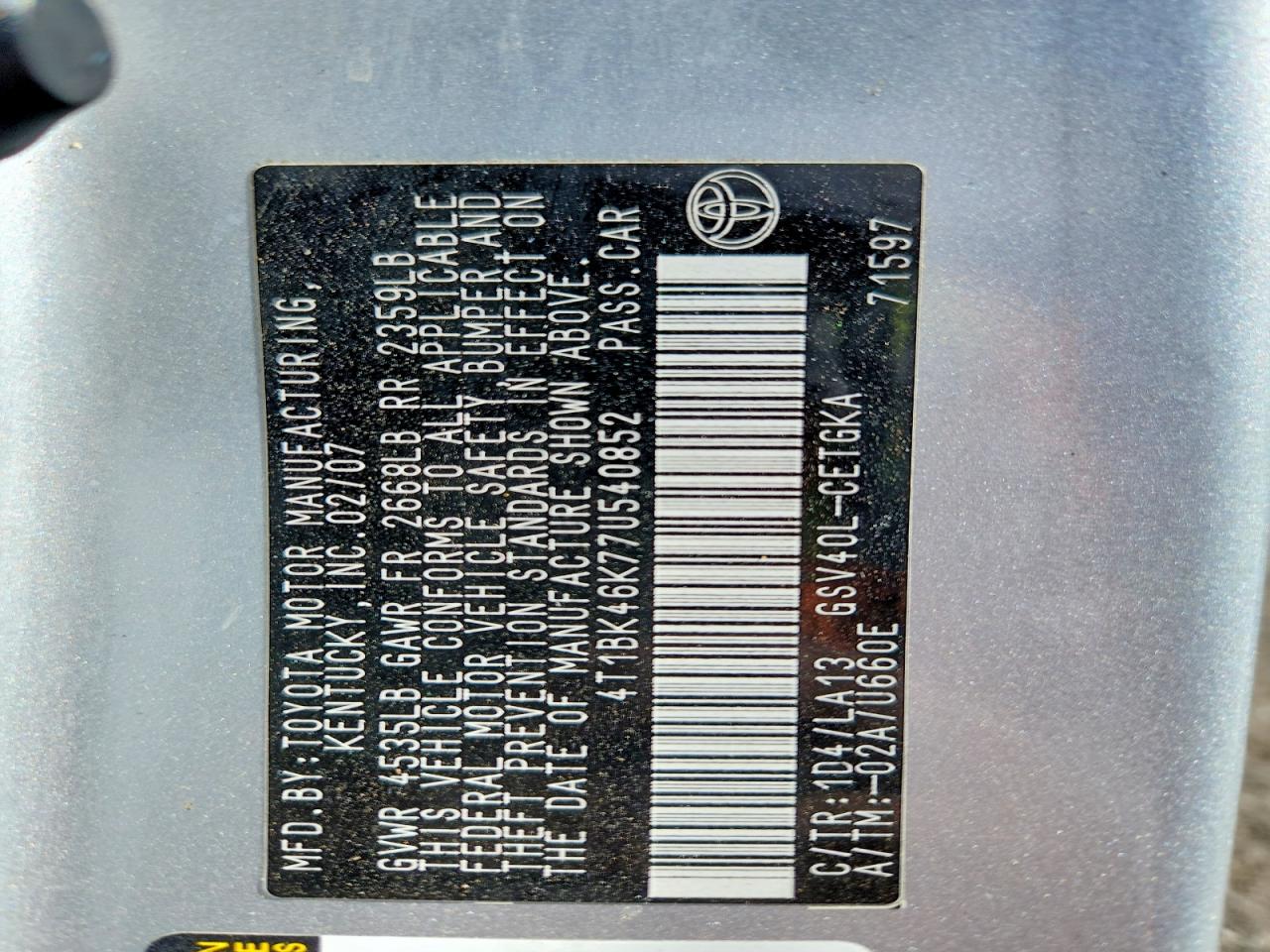 Toyota Camry Xle V6