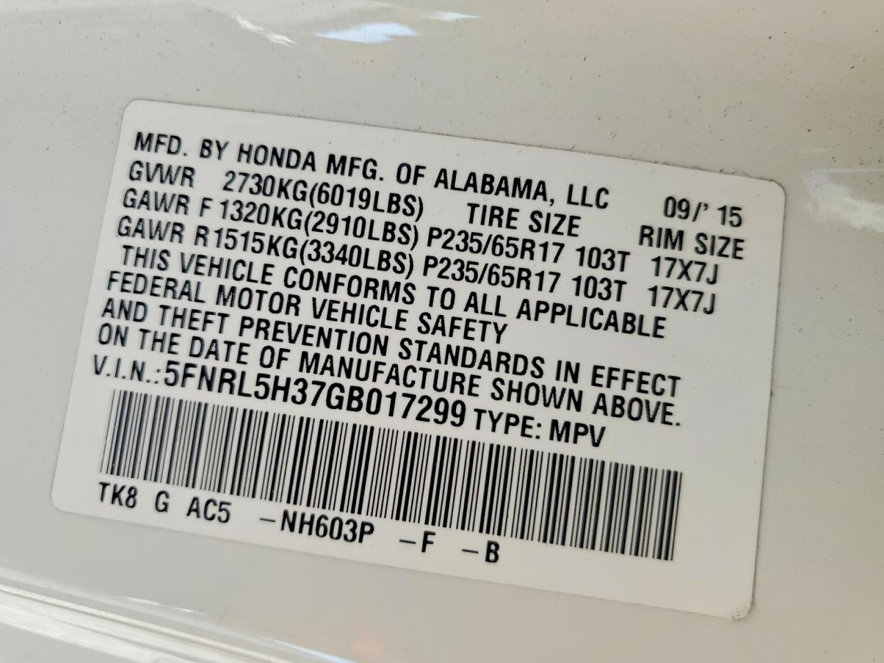Honda Odyssey Se