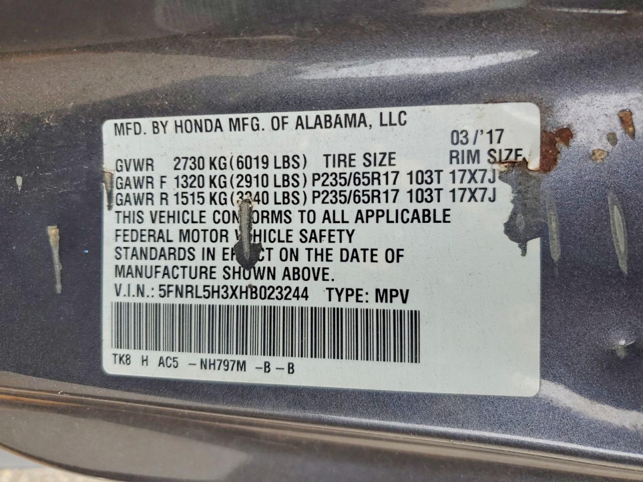 Honda Odyssey Se