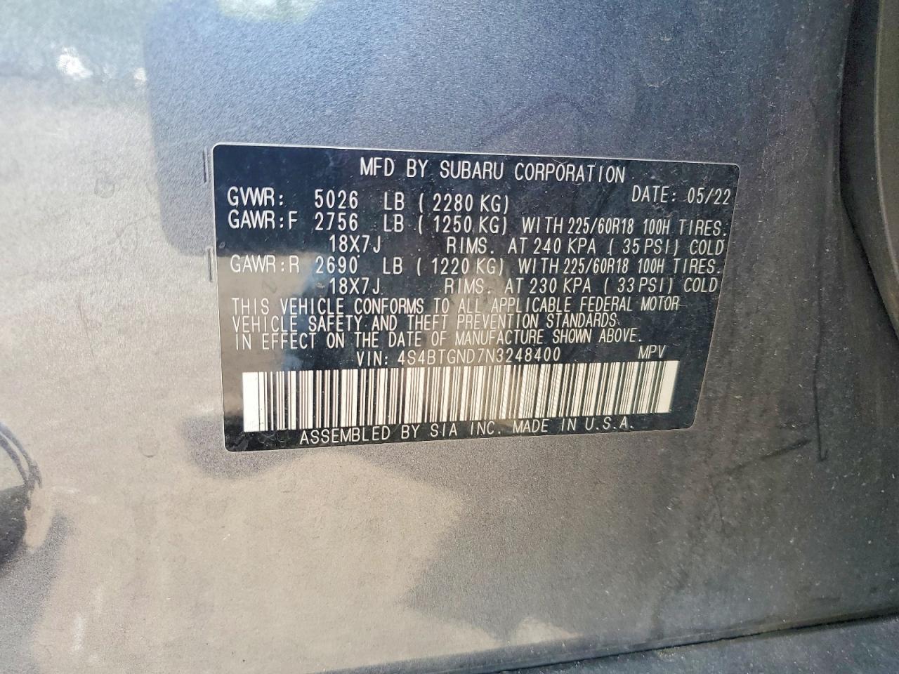 Subaru Outback Limited Xt