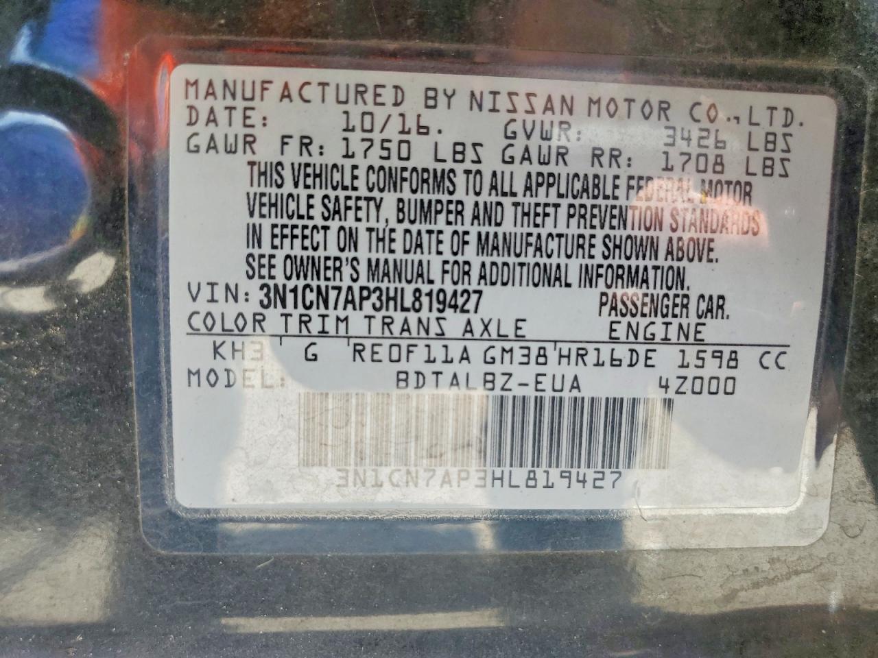 Nissan Versa 1.6 Sv
