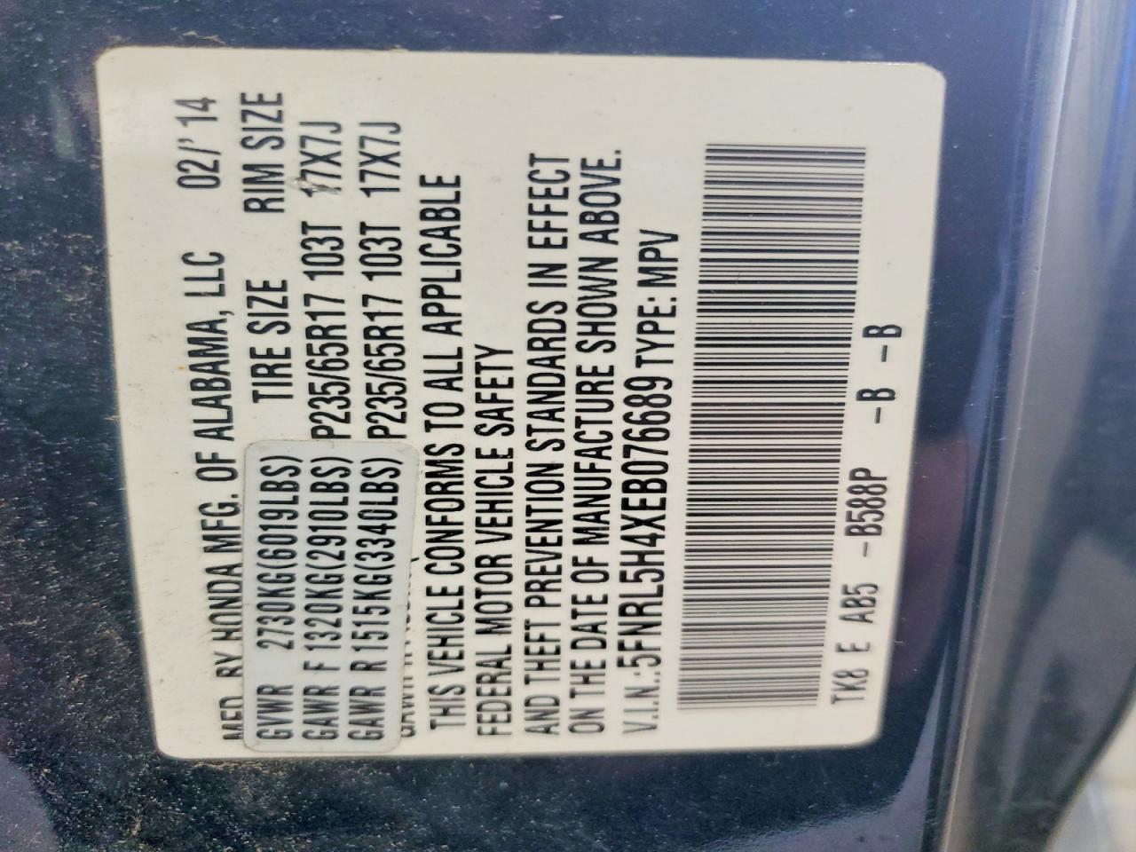 Honda Odyssey Ex