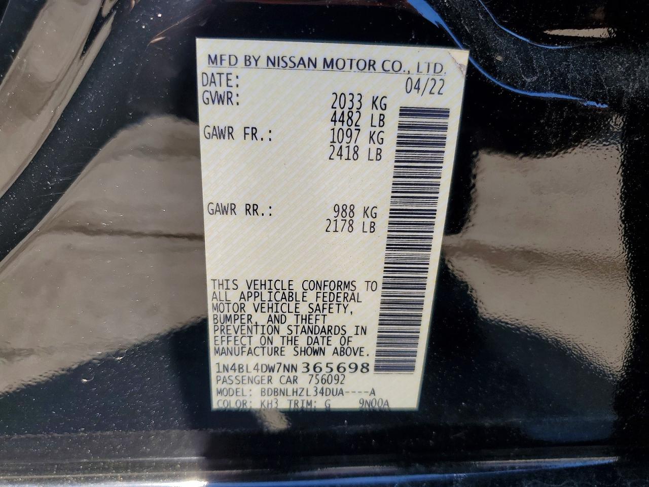 Nissan Altima Sv