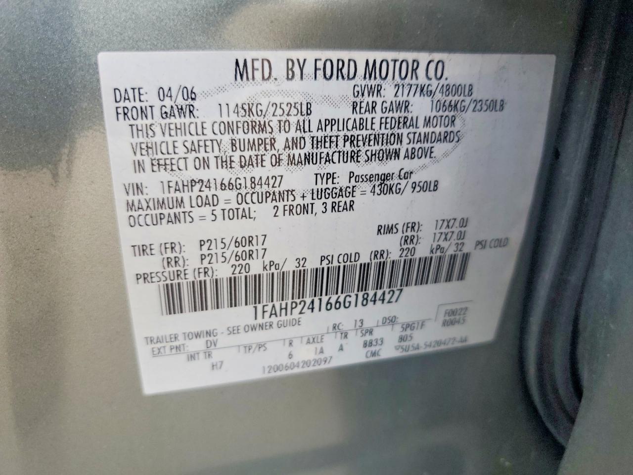 Ford Five Hundr Sel