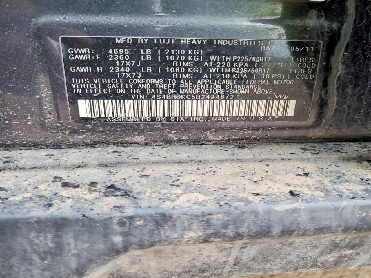 Subaru Outback 3.6r Limited