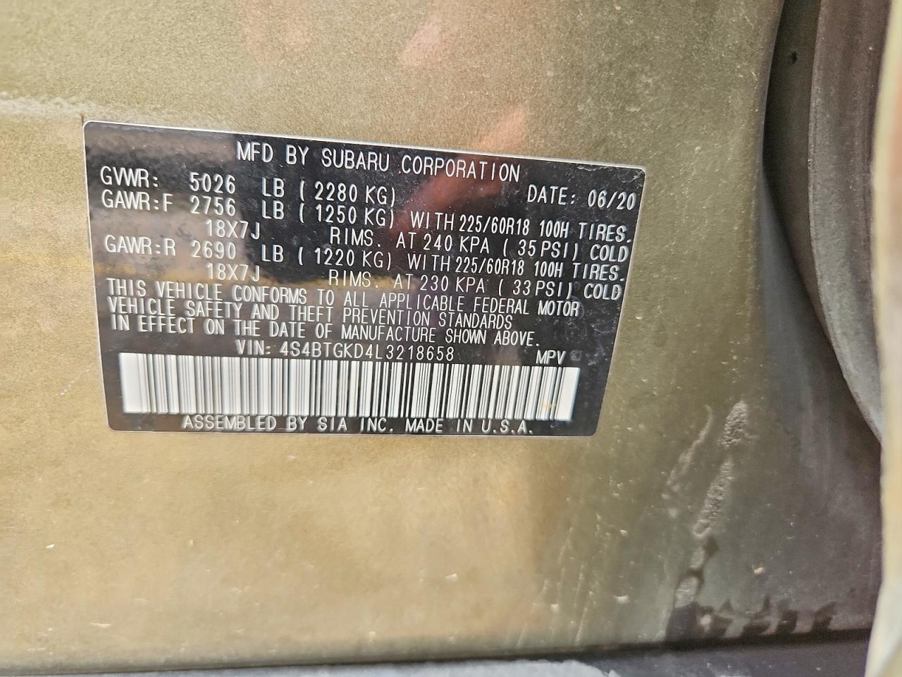 Subaru Outback Onyx Edition Xt