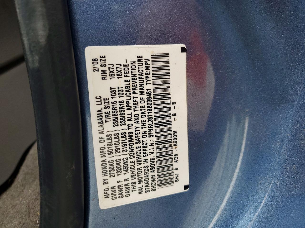 Honda Odyssey Exl