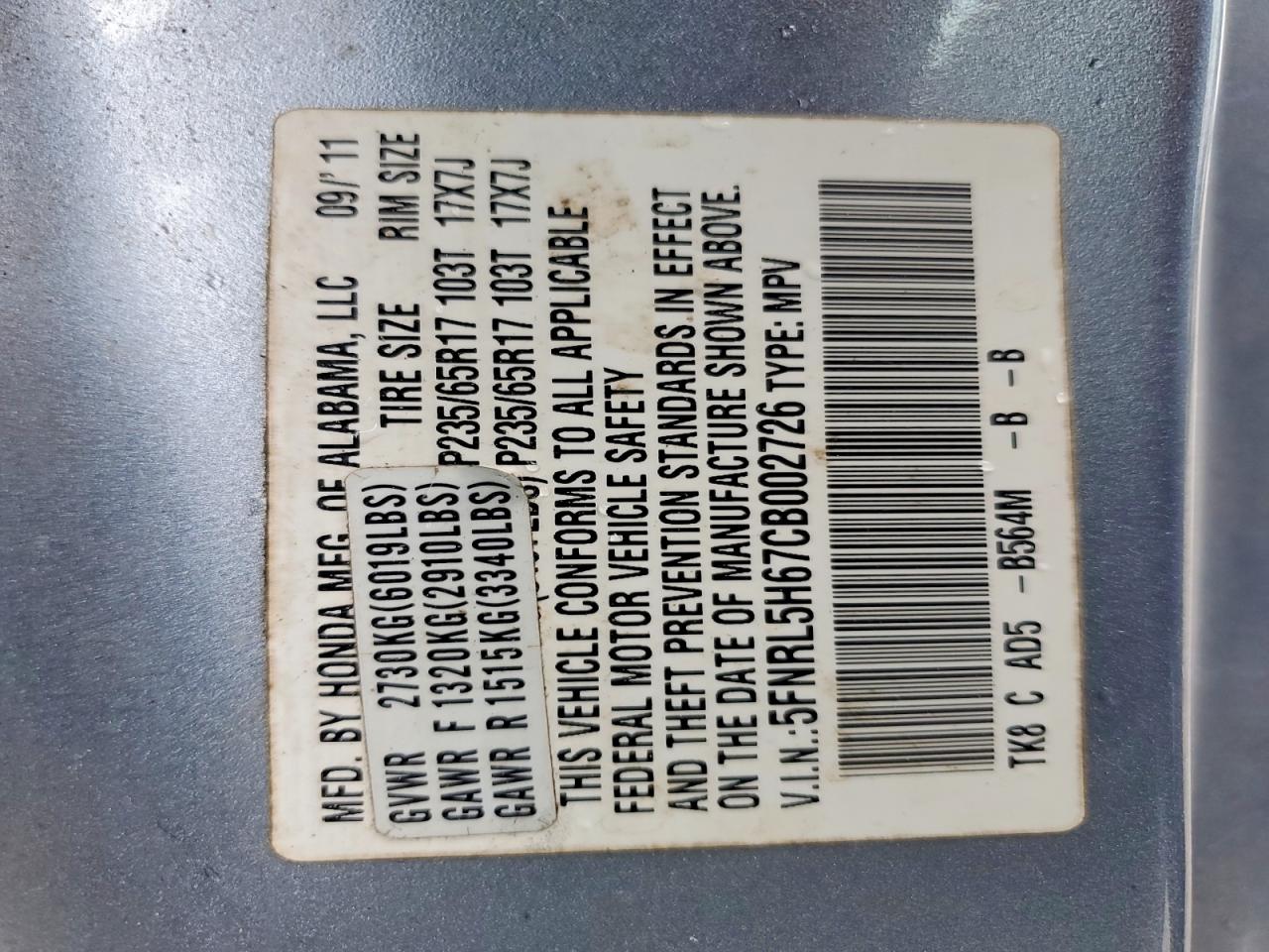 Honda Odyssey Exl