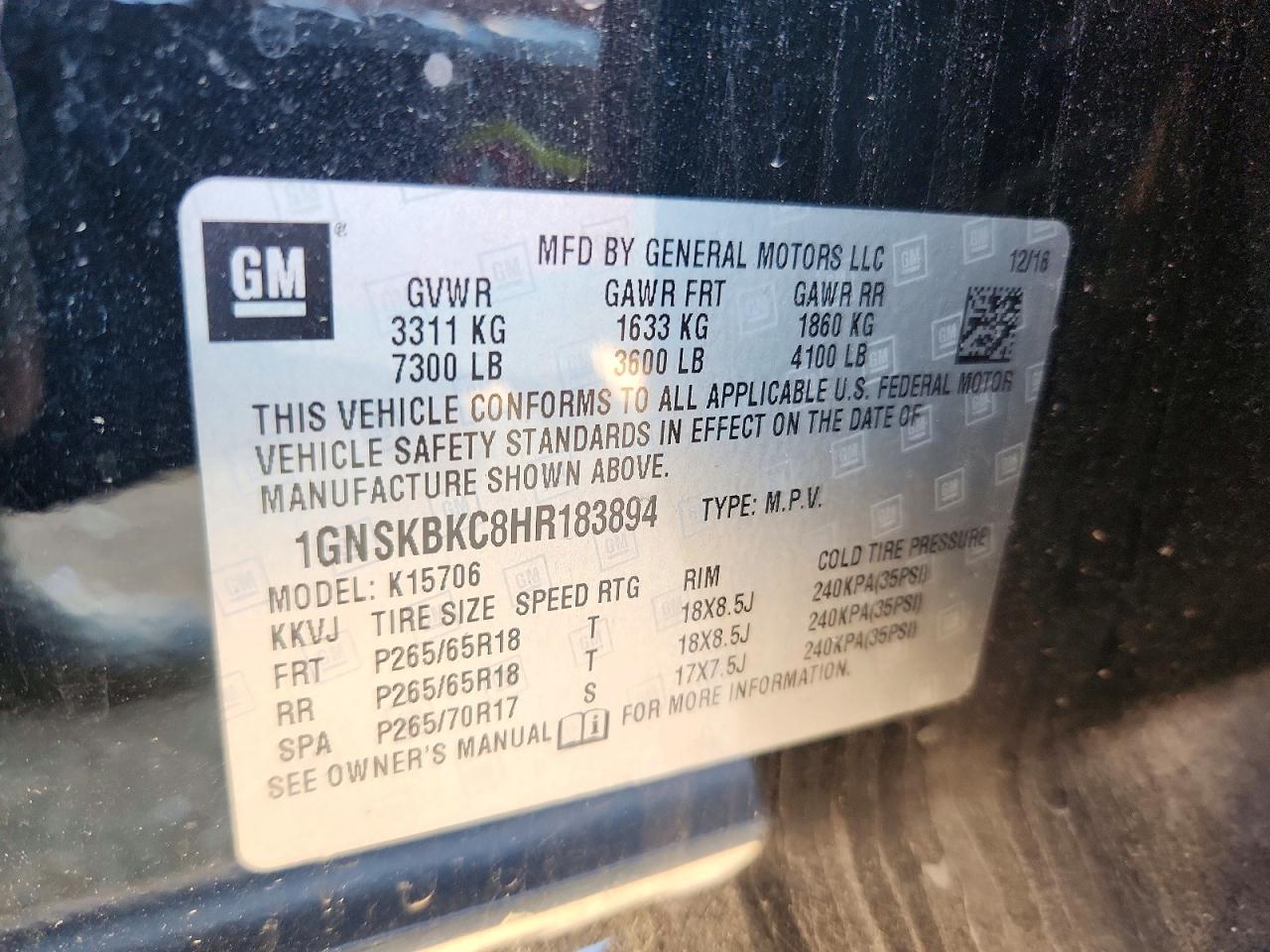 Chevrolet Tahoe K1500 Lt