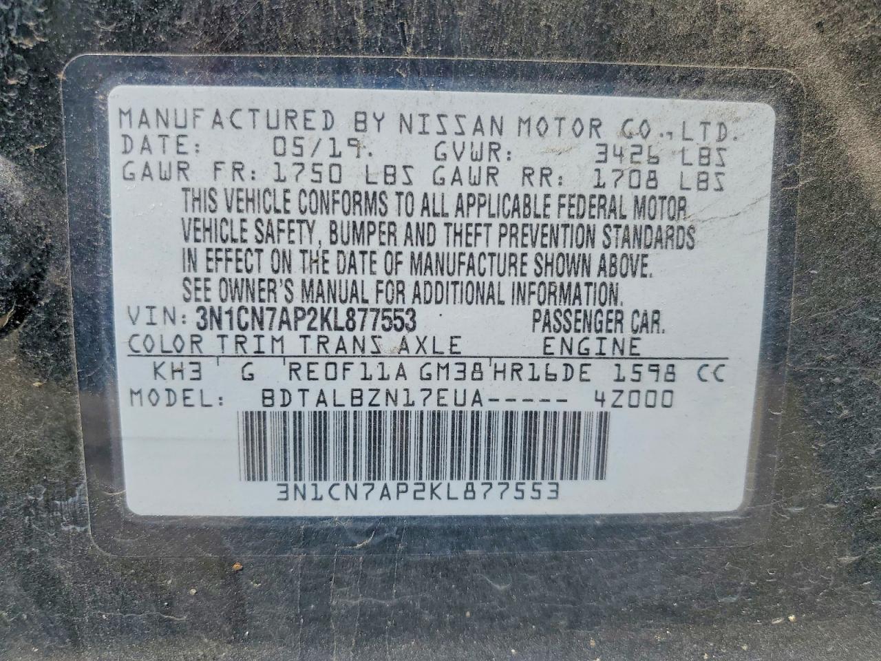 Nissan Versa Sv