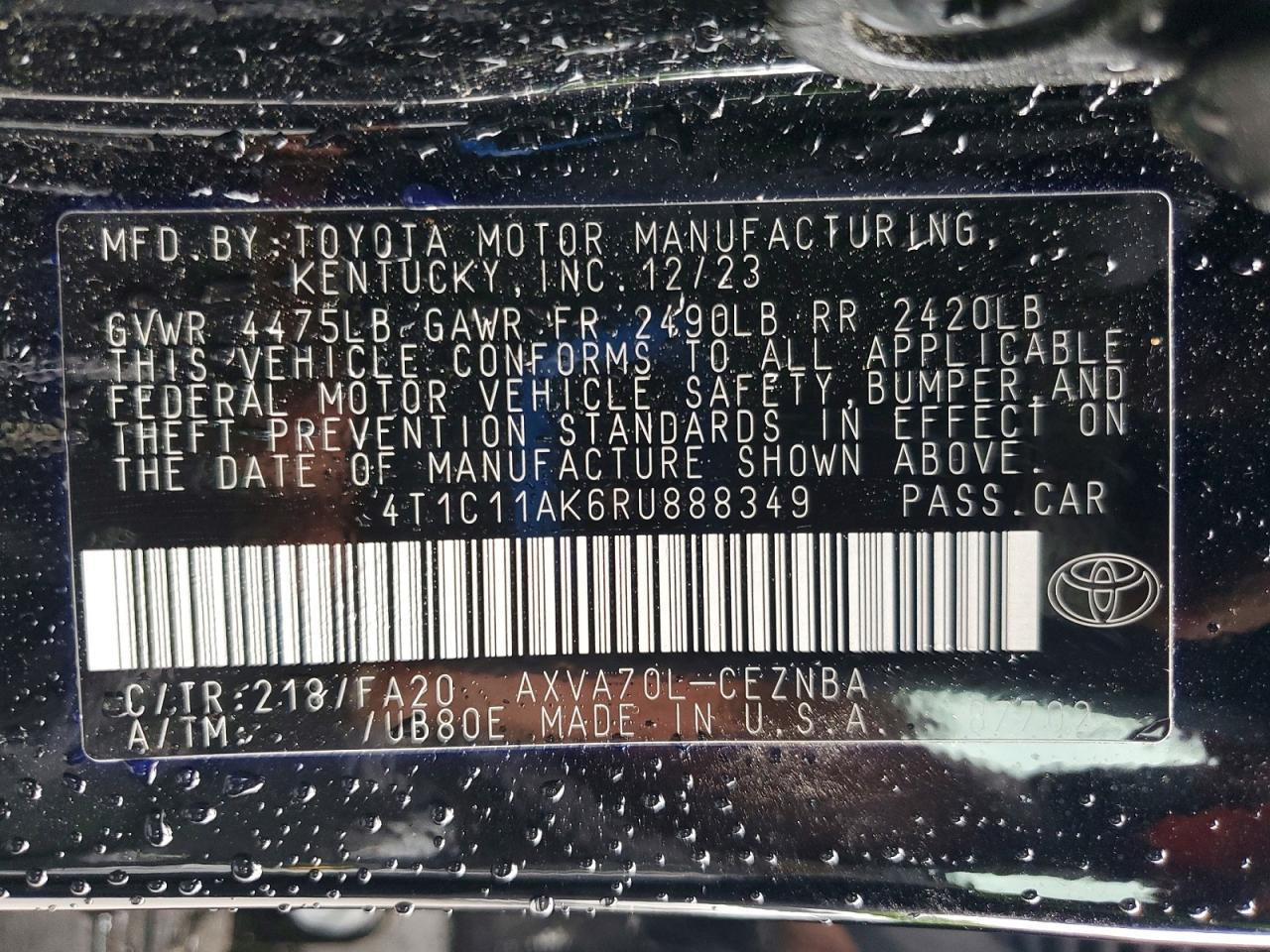 Toyota Camry Le