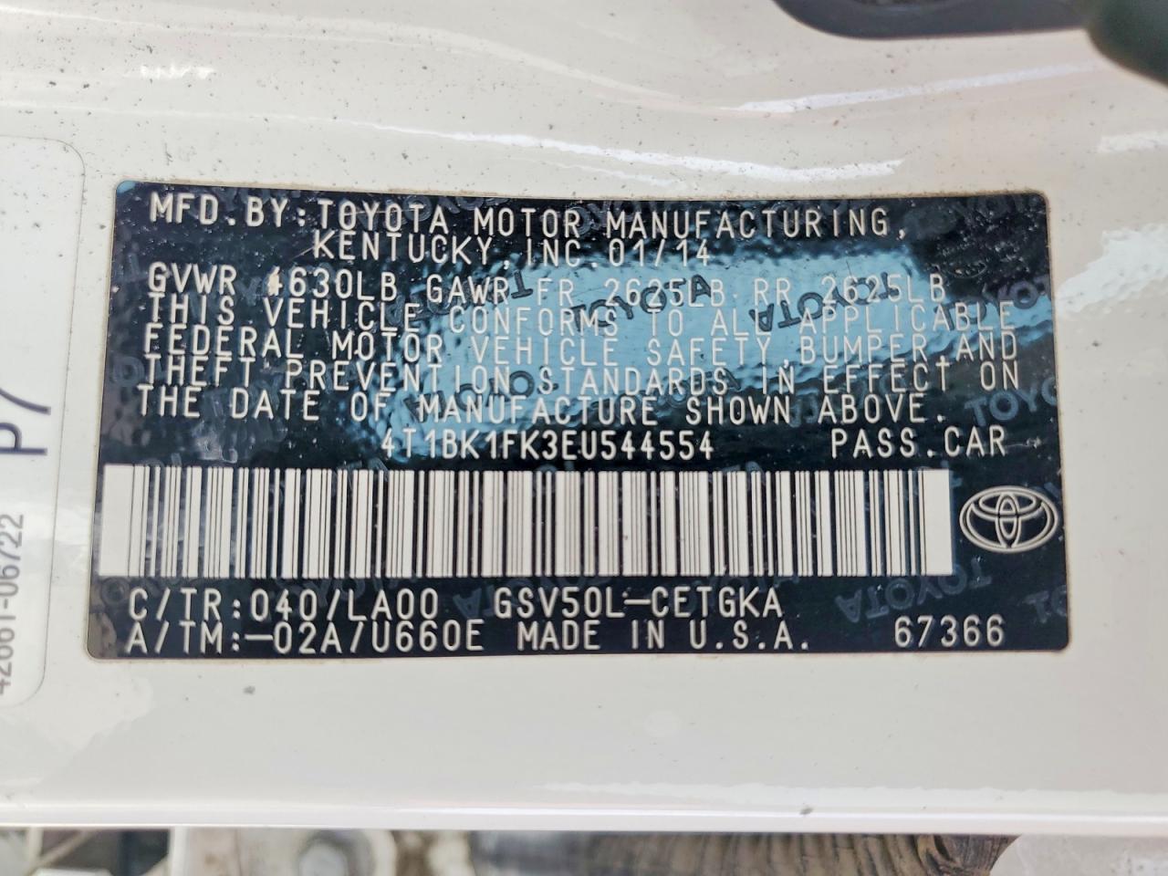 Toyota Camry Xle V6
