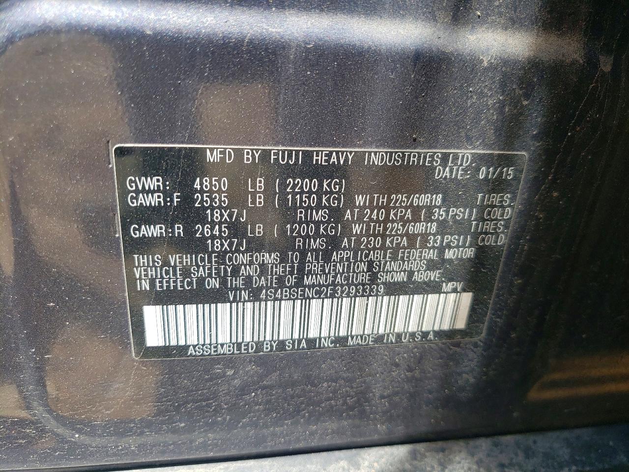 Subaru Outback 3.6r Limited