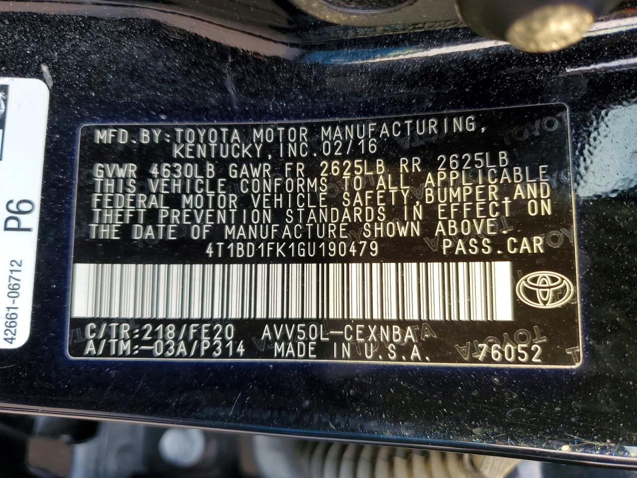 Toyota Camry Le