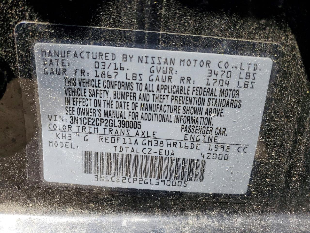 Nissan Versa S Plus