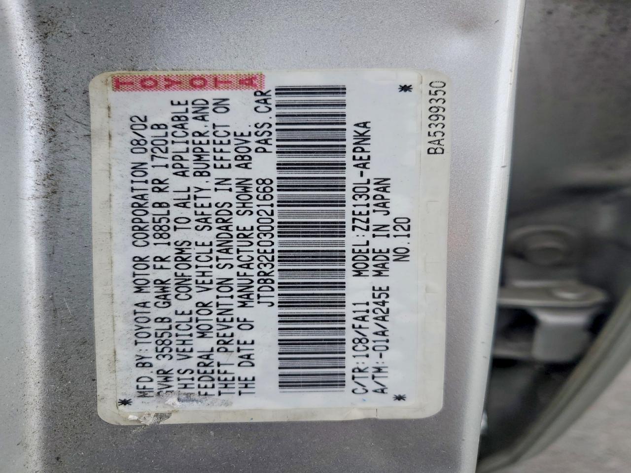 Toyota Corolla Le