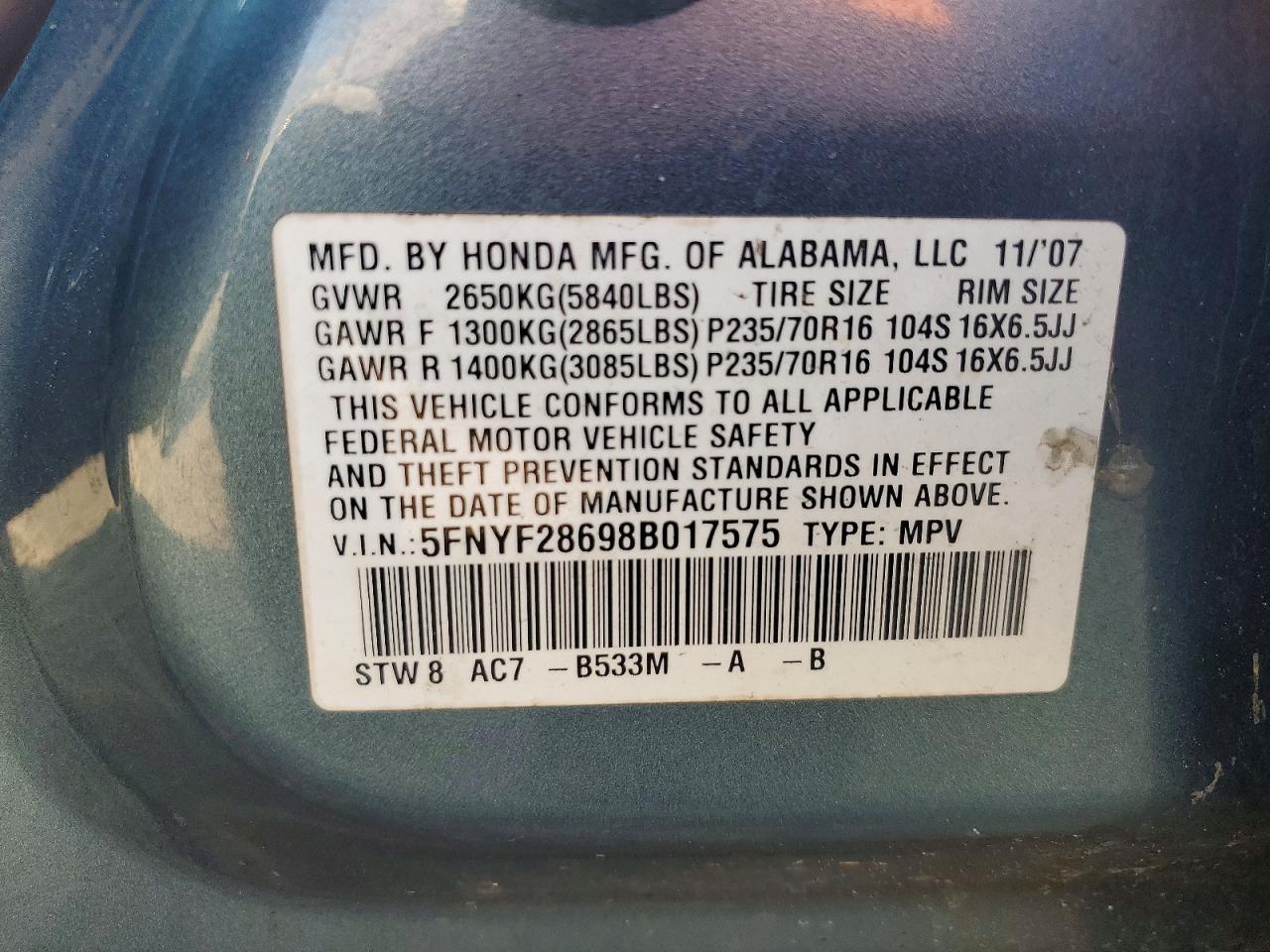 Honda Pilot Exl