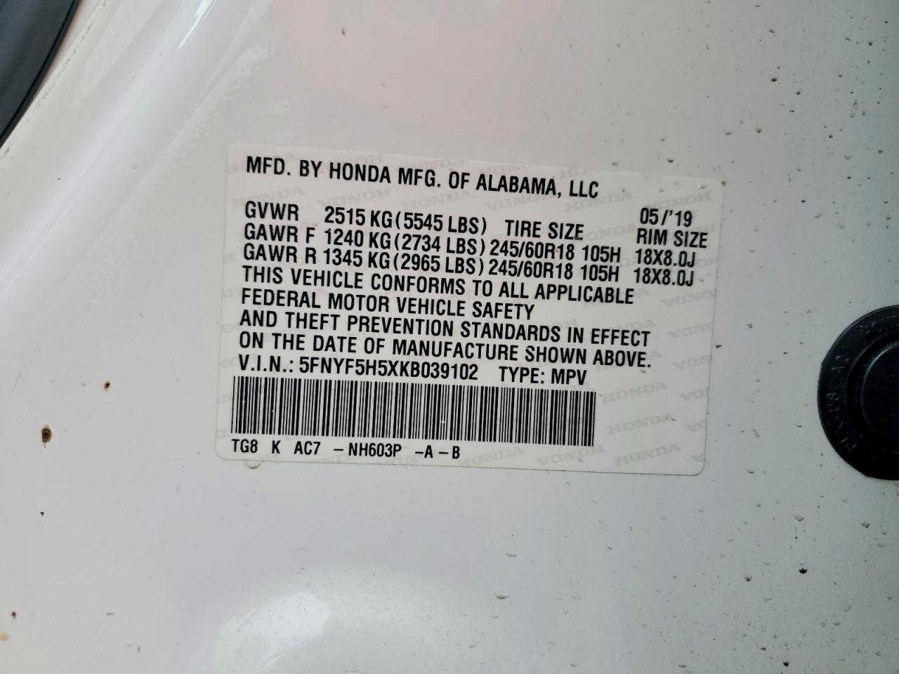 Honda Pilot Exl