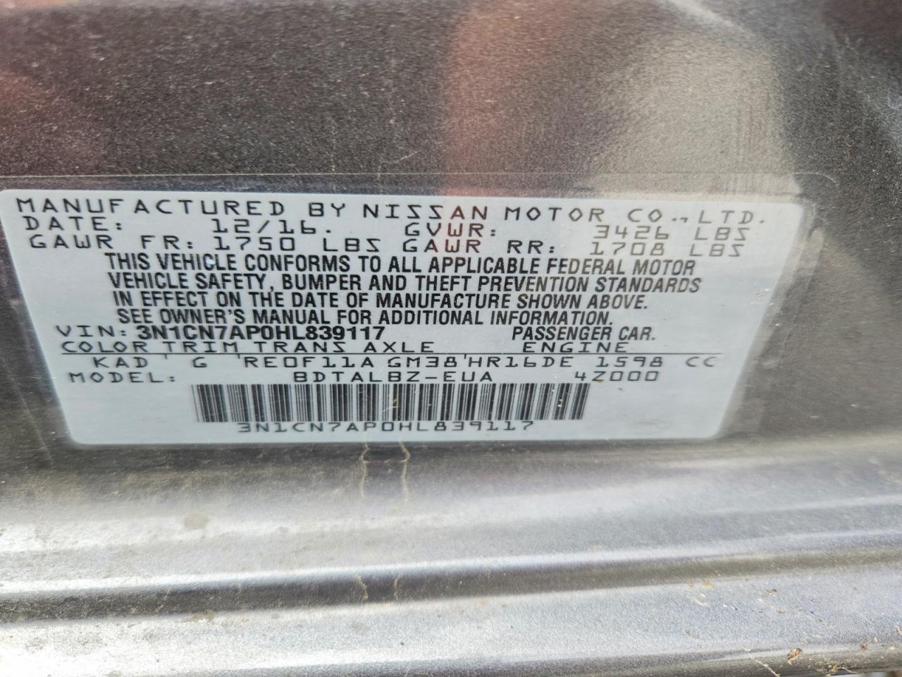 Nissan Versa 1.6 Sv