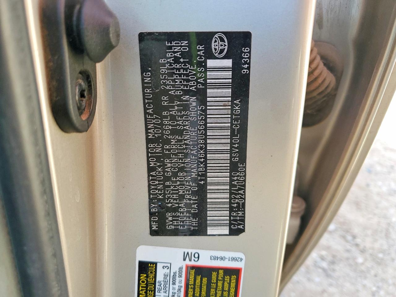 Toyota Camry Xle V6
