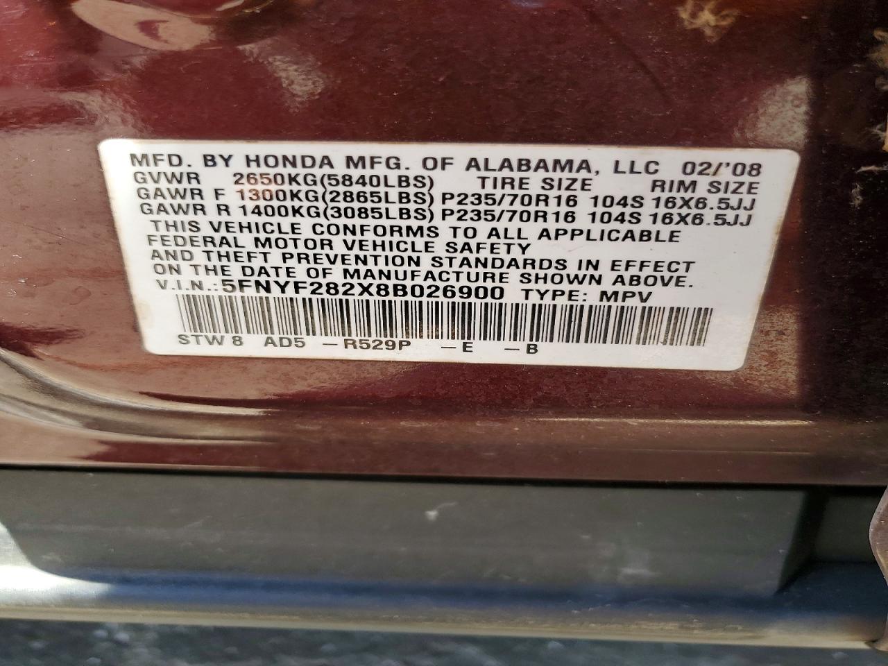 Honda Pilot Vp