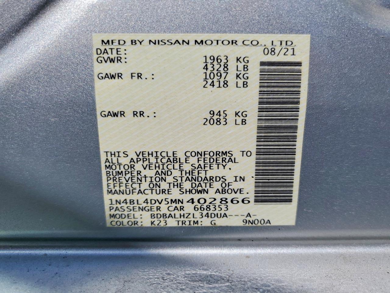 Nissan Altima Sv