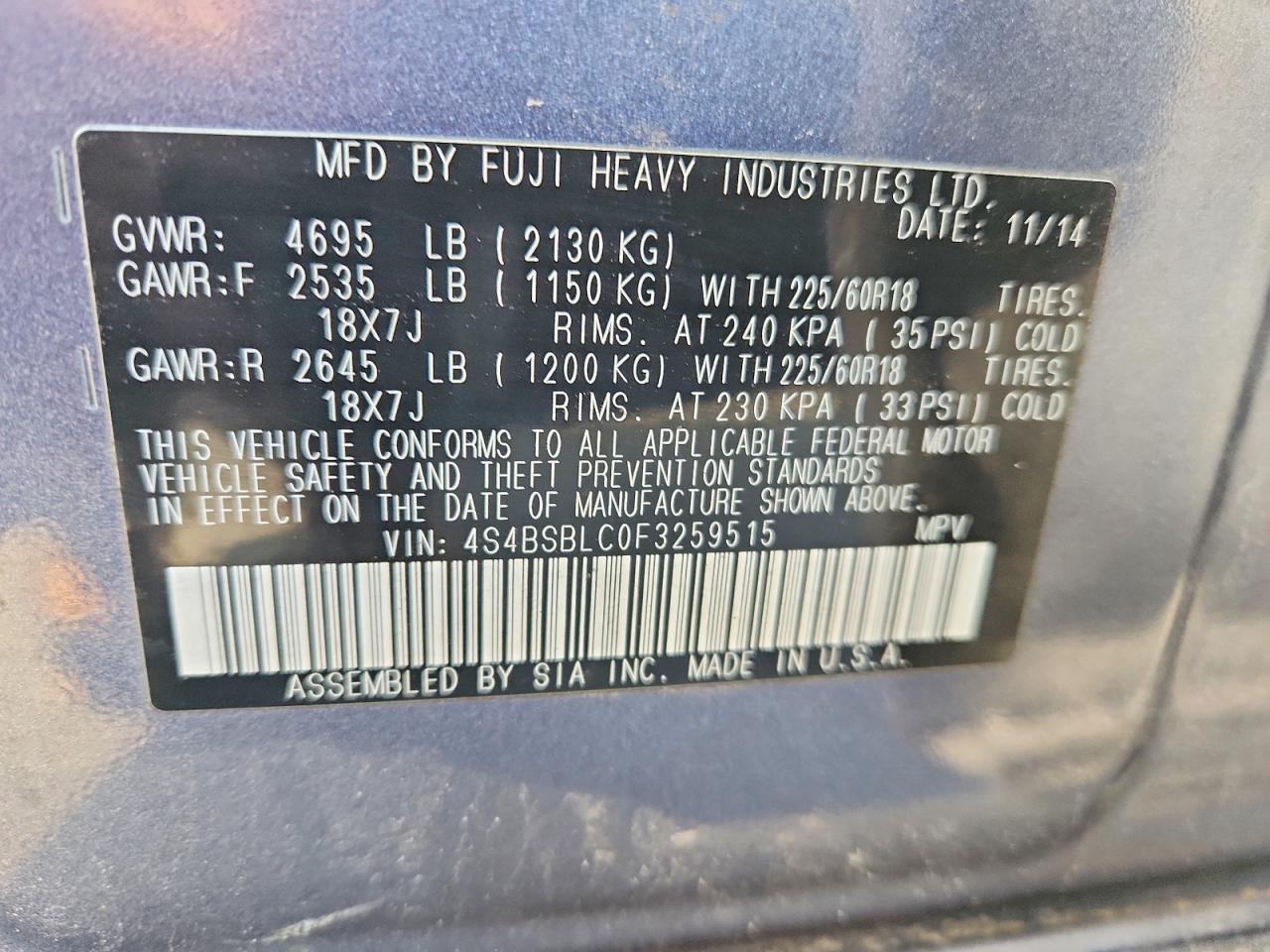 Subaru Outback 2.5i Limited