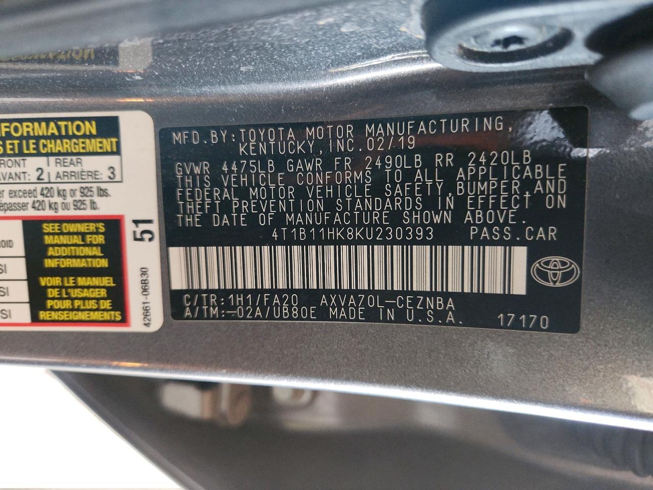 Toyota Camry Le