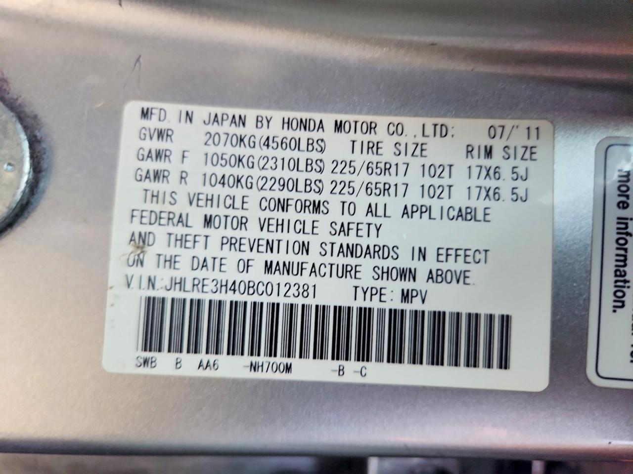 Honda Crv Se