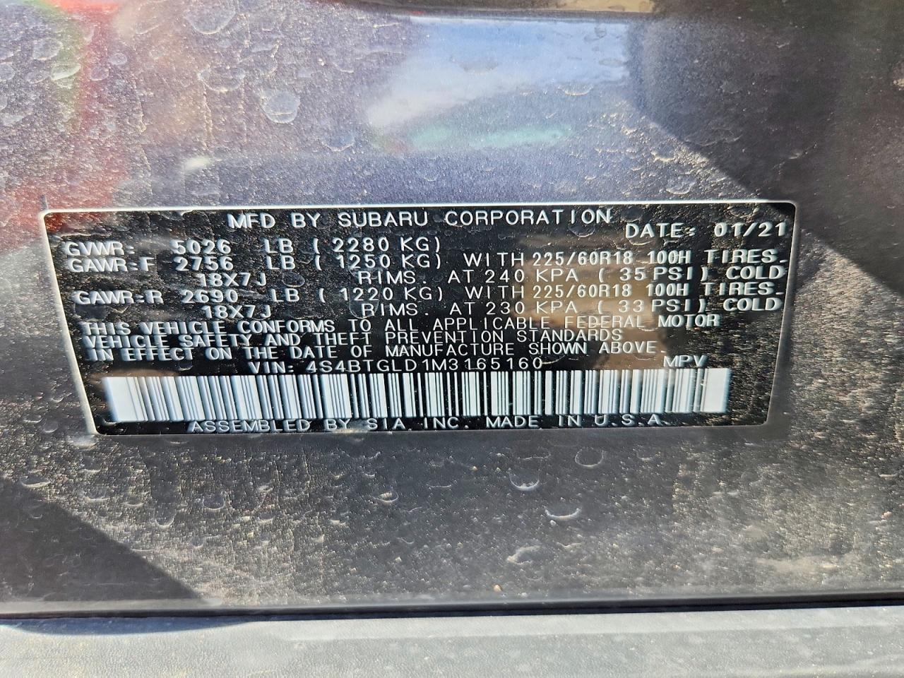Subaru Outback Onyx Edition Xt