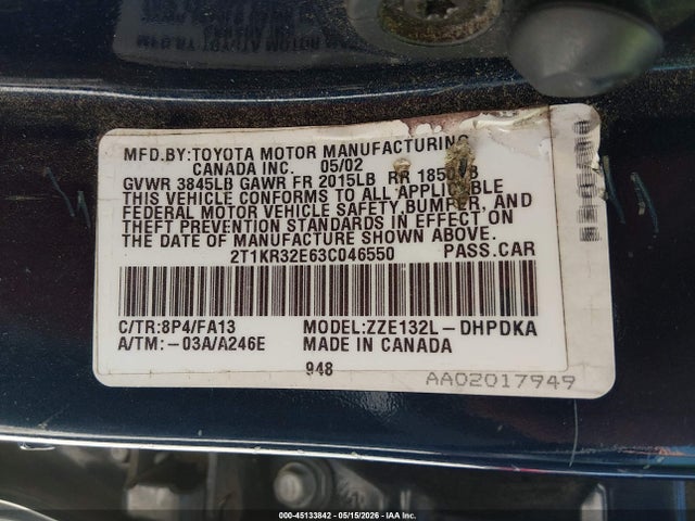 Toyota Matrix Standard