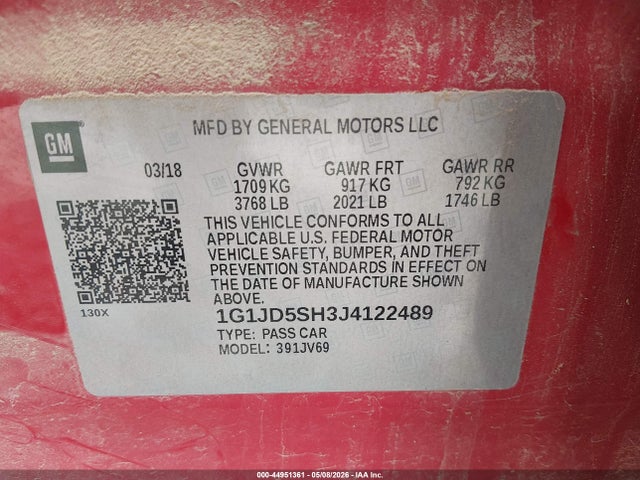 Chevrolet Sonic Lt Auto